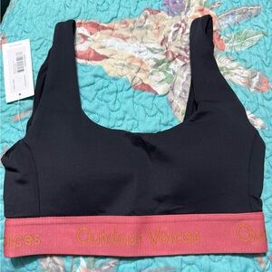 Outdoor Voices Black and Pink Sports Bra
